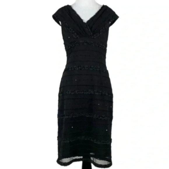 Vtg JS Collections dress sz 10 black cocktail 90’s - Picture 1 of 14